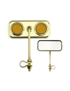 Rectangle Mirror Gold Amber Reflectors.